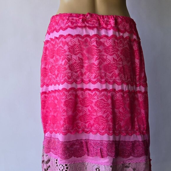 Romantic Vintage-Inspired Cherry Blossom Pink Skirt Embroidered Rose Skirt Retro - Picture 13 of 16